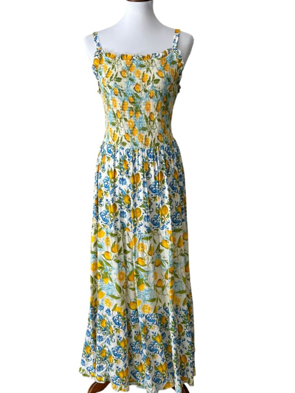 Margaux Riviera XL Dress Mediterranean Citrus Boho Europe midi XL maxi lemon